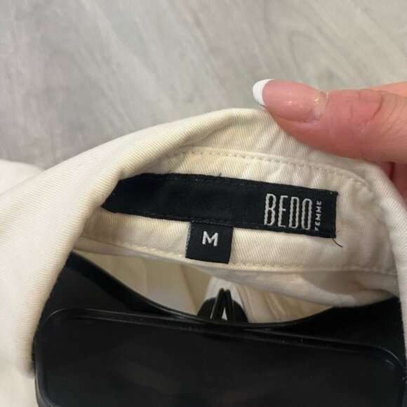 BEDO Y2K White Cropped Cotton Jacket Denim Style Jean Jacket M - Picture 4 of 4